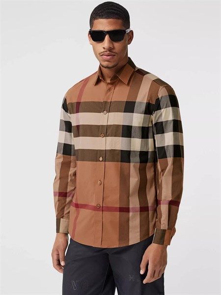  Sơ Mi Burberry Dài Tay Brown Ip Check 8037640 