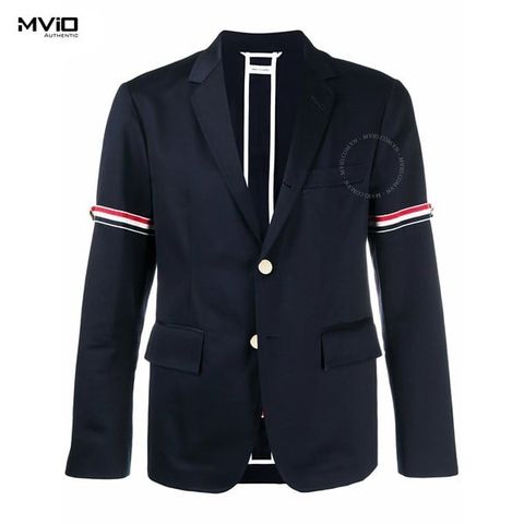  Blazer Thom Browne Navy Tay Viền MJU527A 03788 415 