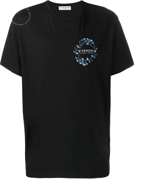  Phông Givenchy Đen Hoa Tím Vòng Bm70Vc3002 