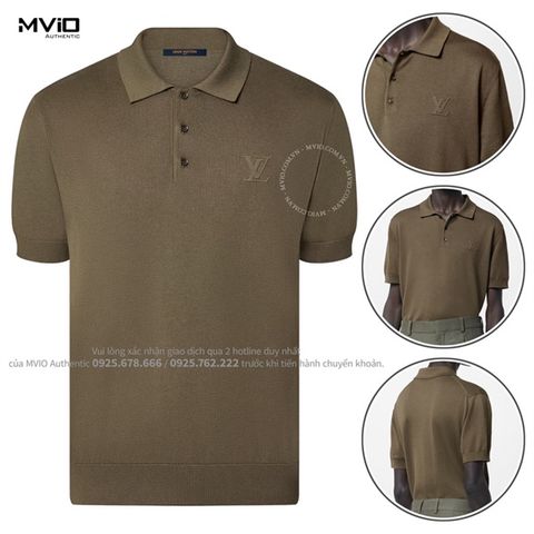  Polo Louis Vuitton Xanh Green Logo Ngực 1ABJ3B 