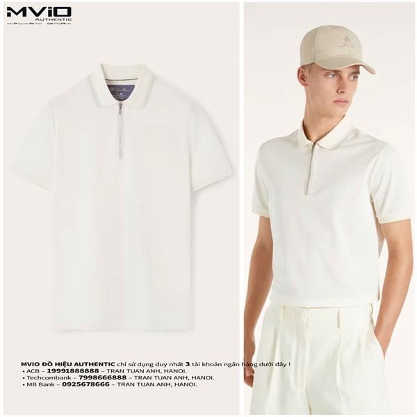  Polo Loro Piana Be Khoá Zip Cổ FAI0736 1000 
