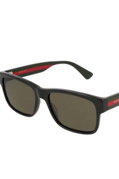  Kính Gucci Đen Gọng Cờ Xanh Lá Mắt P Gg0340S 