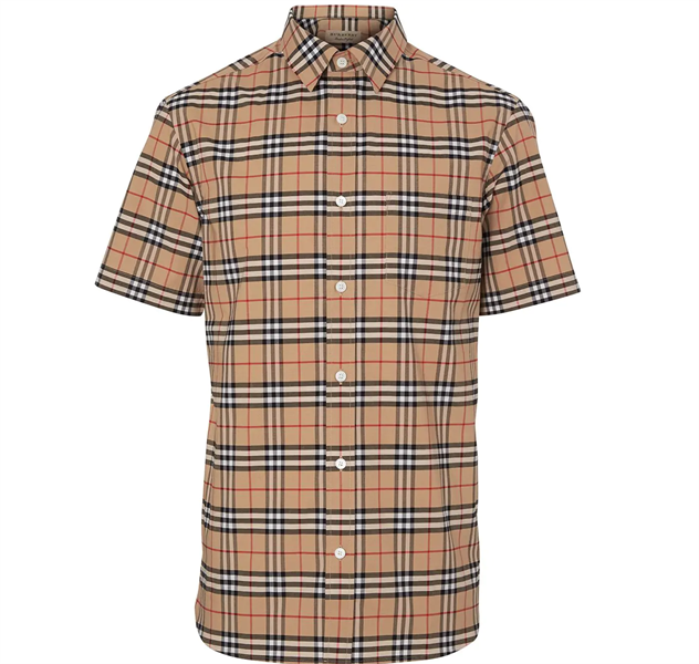  Sơ Mi Burberry Cộc Tay Kẻ Vintage 