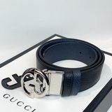  Belt Gucci Bạc/Đen/Navy 449715 Cao2N 