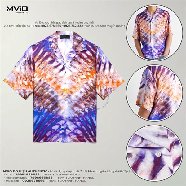 Sơ Mi Amiri Cộc Tay Tie Dye Bowling S23MSS003 5100