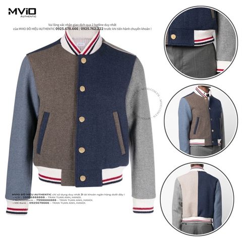  Khoác Thom Browne Bomber Color Mix Cổ Trắng MJO099F F0069 215 