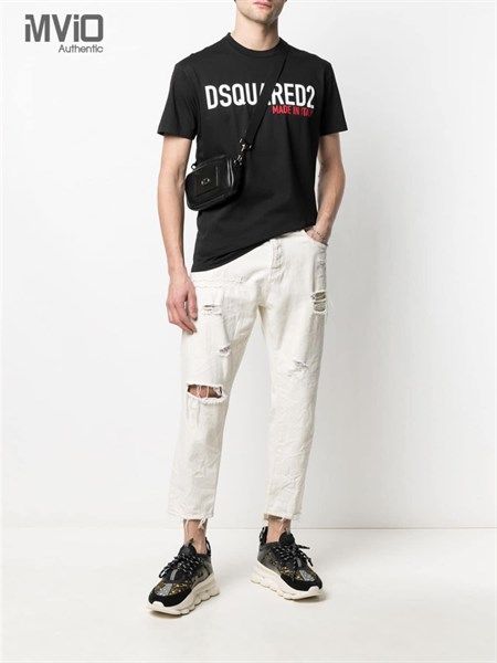  Phông Dsquared2 Đen Chữ Made In Italy Màu Đỏ 2021 