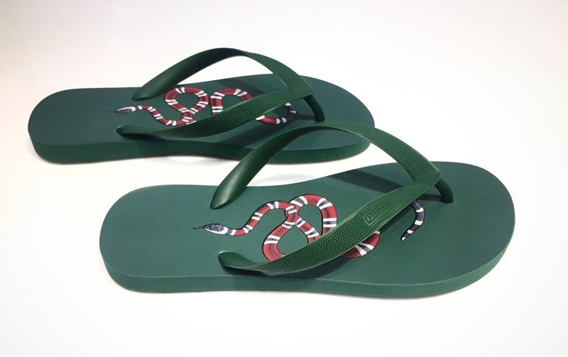  Dép Gucci Xanh In Rắn 