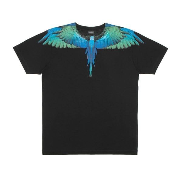  Phông Marcelo Burlon Đen Cánh Xanh Dương Cmaa018F19001006188 