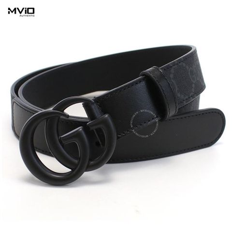  Belt Gucci Đen Mặt GG Đen Vân Mono 700341 HUHV5 