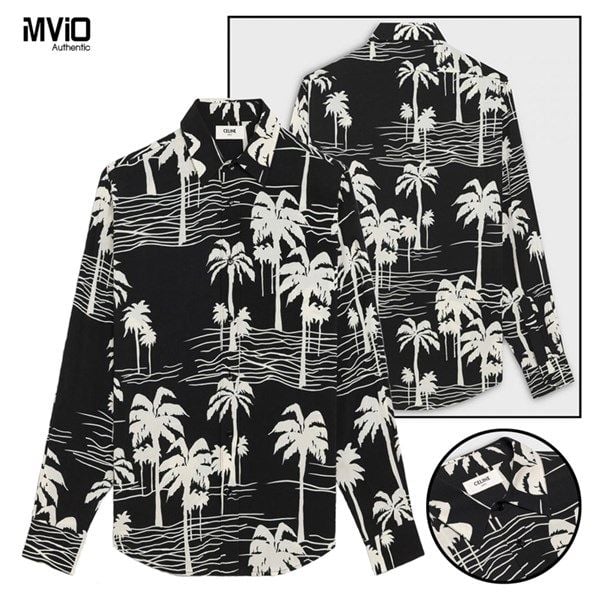  Sơ Mi Celine Đen Cây Dừa 12C028466M 