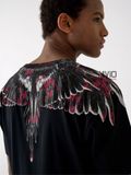  Phông Marcelo Burlon Đen Cánh Trắng Đỏ Cmaa018E19001008 