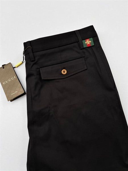  Kaki Gucci Đen Thêu Ong Vạt Cờ 407542 Z4368 