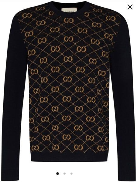  Áo Len Gucci Xanh Logo Vàng 626288 