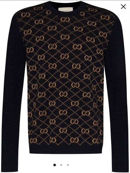  Áo Len Gucci Xanh Logo Vàng 626288 