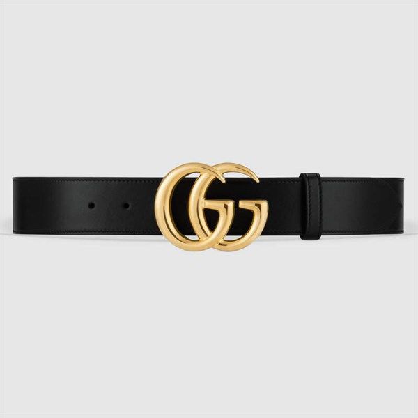  Belt Gucci Marmont Da Trơn Mặt Gold Bóng 406831 