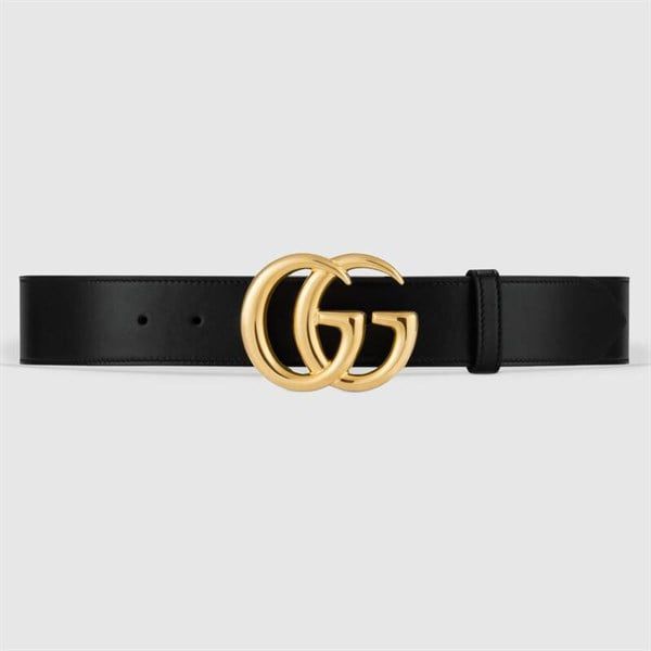  Belt Gucci Marmont Da Trơn Mặt Gold Bóng 406831 