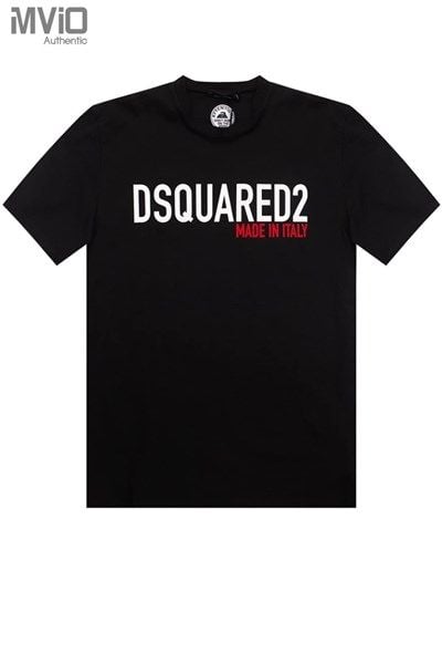  Phông Dsquared2 Đen Chữ Made In Italy Màu Đỏ 2021 