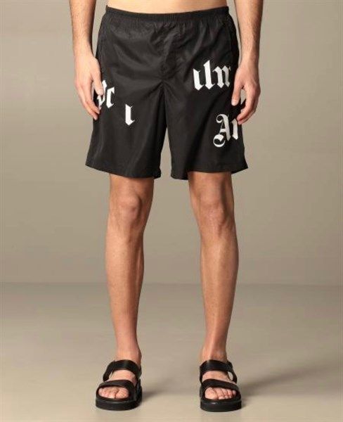  Short Gió Palm Angles Đen Chữ Trắng Pmfa006R21Fab001 
