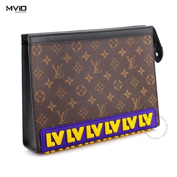 Clutch Louis Vuitton Nâu Monogram LV Vàng