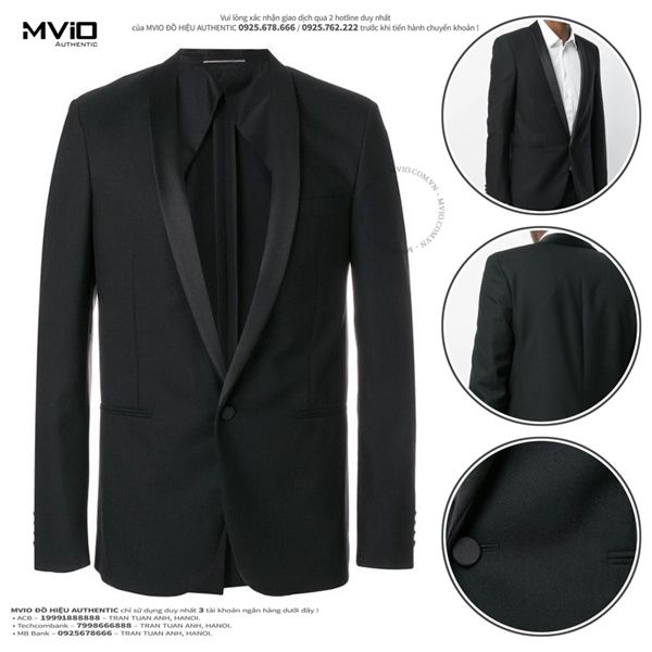  Blazer Saint Laurent Đen Viền Lụa 500439 Y078S 100 