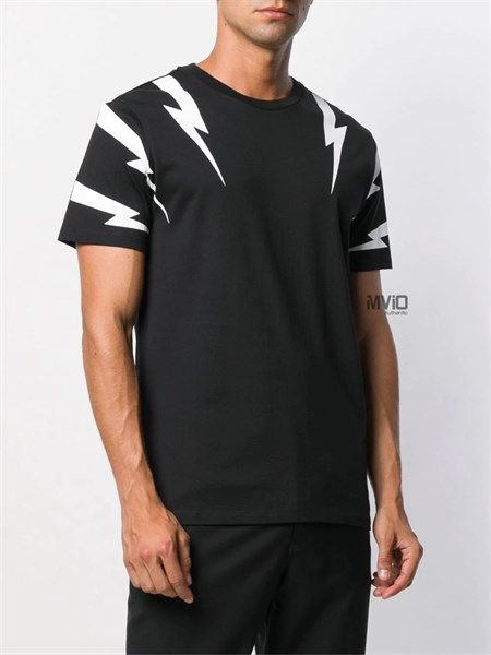  Phông Neil Barret Đen Sét Trắng Fit Slim Pbjt553S M508S 