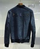  Áo Khoác Philipp Plein Xanh Navy Vân Cá Sấu Tag Lưng F18C Mlbc0577 Ple010N 