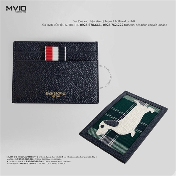 Holder Card Thom Browne Navy Logo Sau UAW041AF0428 310