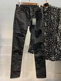  Jean Saint Laurent Đen Rách Gối 450008 