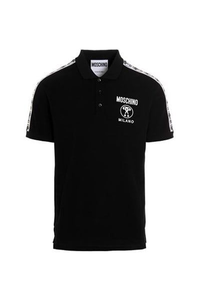  Polo Moschino Đen Viền Vai Trắng J2152042 1555 