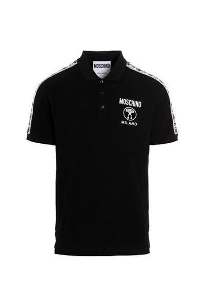 Polo Moschino Đen Viền Vai Trắng J2152042 1555 