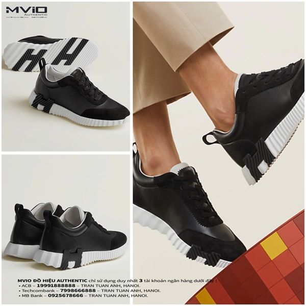  Sneaker Hermes Bouncing Đen Đế Trắng H221898ZH01390 