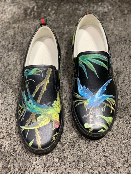  Slip On Gucci Đen Phượng 407364 