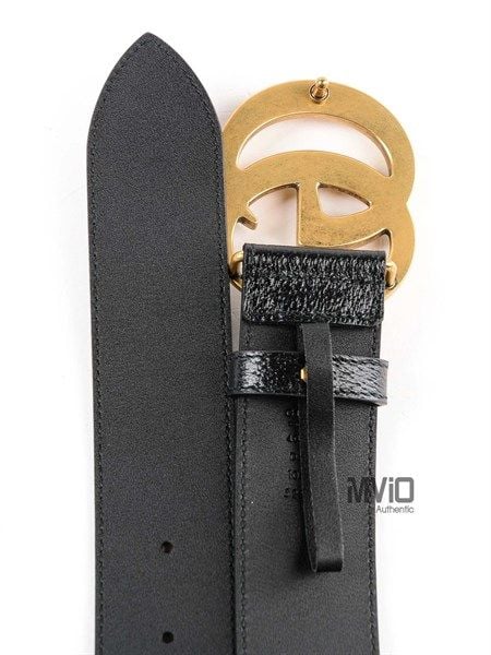  Belt Gucci Đen Marmont 406831 Dj20T Da Sần 