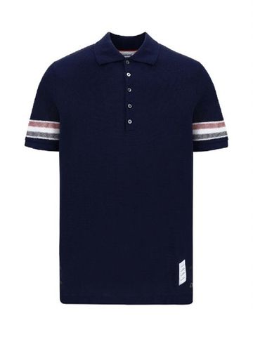  Polo Thom Browne Navy Tay Viền Mờ MJP169Ạ0046 