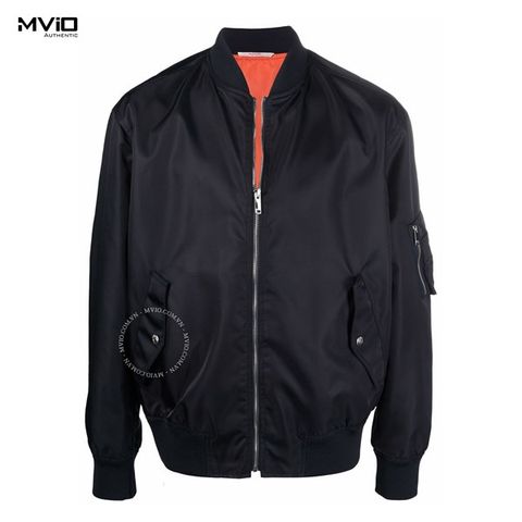  Khoác Valentino Bomber Đen Chữ Hồng Sau Lưng KV3CIF15826 