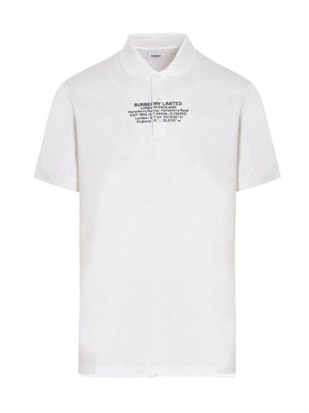  Polo Burberry Trắng Limited Chữ Đen 8042715 