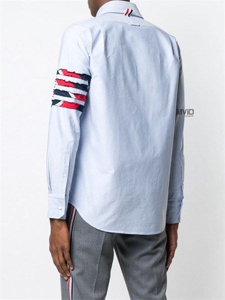  Sơ Mi Thom Browne Xanh 4 Sọc Đỏ Mwl299T 00139 