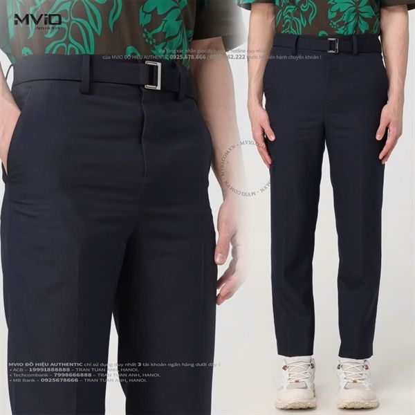  Quần Vải Sacai Navy Kèm Đai 2403274M 201 