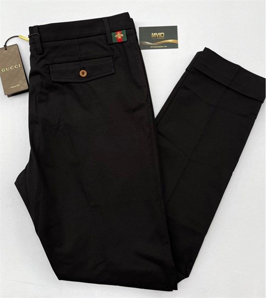  Kaki Gucci Đen Thêu Ong Vạt Cờ 407542 Z4368 