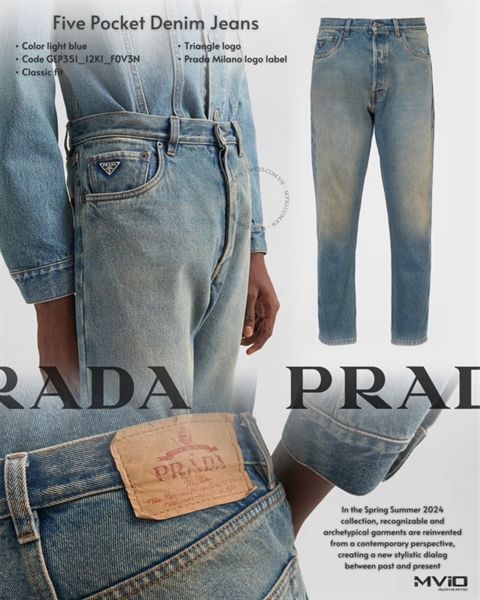  Jean Prada Xanh Nhạt Tag Túi Nhỏ N3GEP351 12K1 F0V3N 