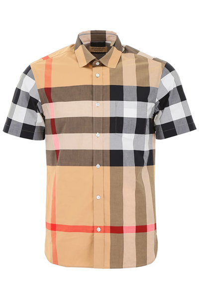  Sơ Mi Burberry Cộc Tay Camel Ip Check Ss2019 8017322 