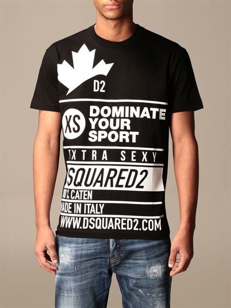  Phông Dsquared2 Đen Chữ Dominate S74Gd8024 