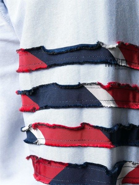  Sơ Mi Thom Browne Xanh 4 Sọc Đỏ Mwl299T 00139 