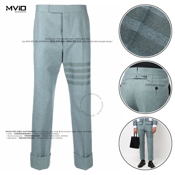 Quần Vải Thom Browne Xanh Pantaloni MTC001A06393 420