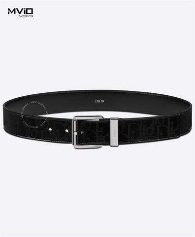  Belt Dior Đen Vân Obilique Chìm 4333PLVPD 039S 