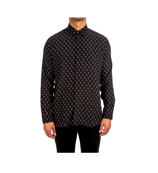  Sơ Mi Saint Laurent Đen Dài Tay Lá Bài 528009 Y317T 