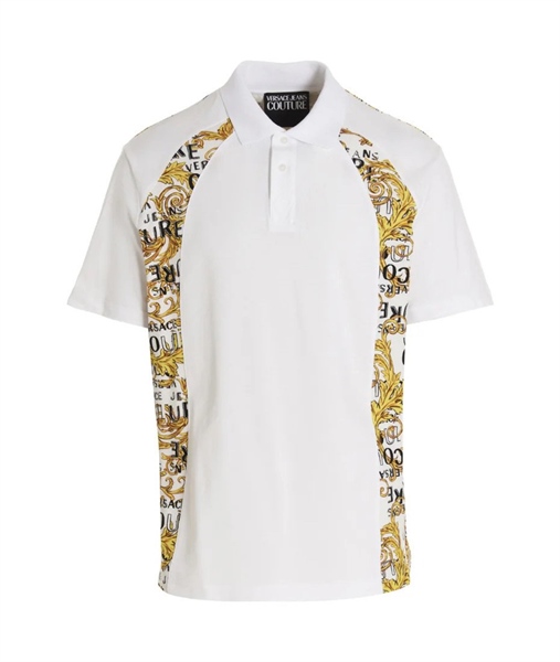 Polo Versace Trắng Hoạ Tiết Vàng 2 Bên 74GAG613