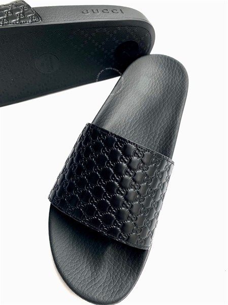  Dép Gucci Đen Vân Marmont 567115 