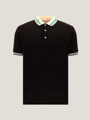  Polo Gucci Đen Cổ Trắng Xanh 658067 XJDI2 